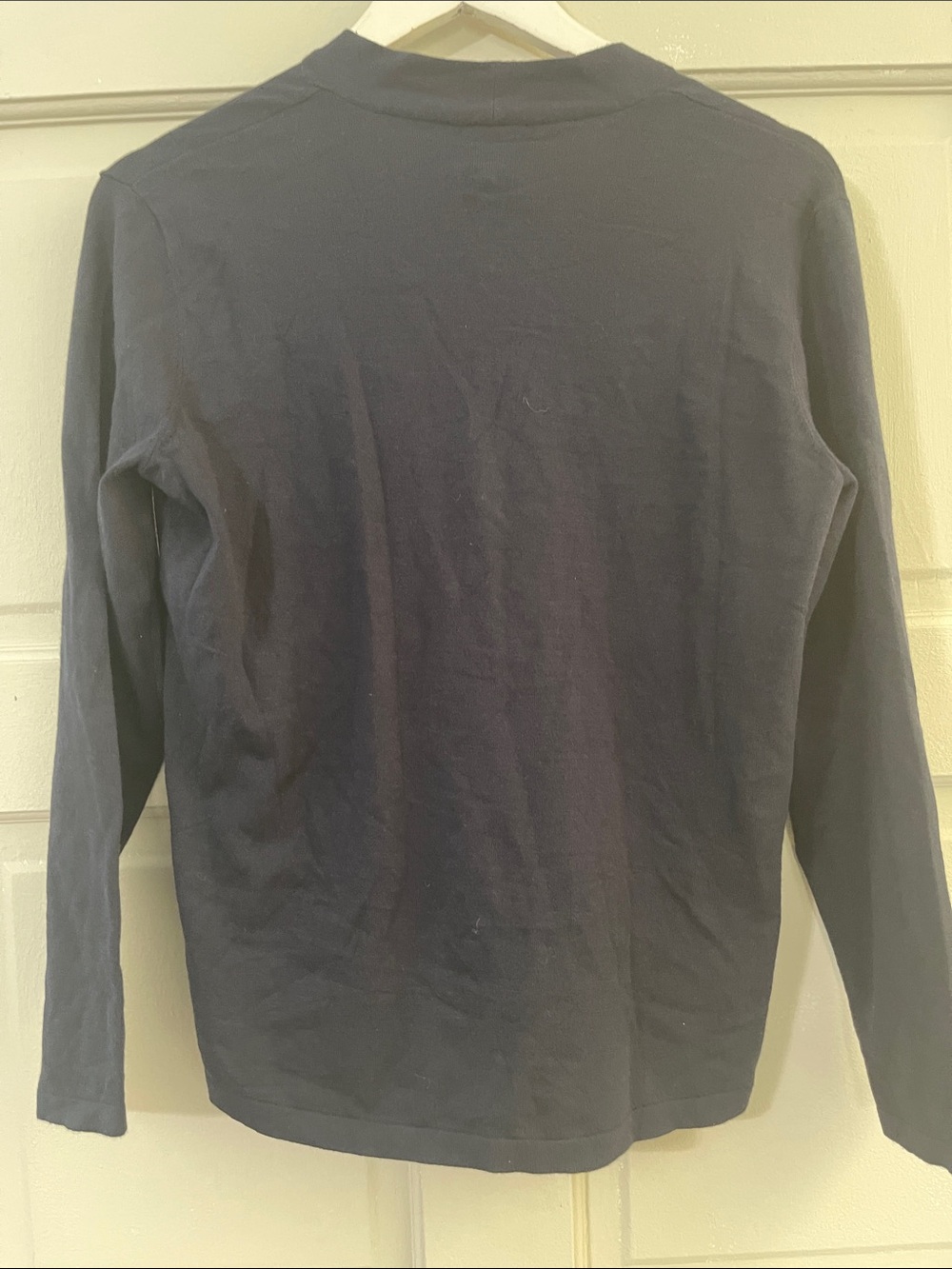 Reiss Navy V-Neck Long Sleeve Shirt - Picture 4 of 4